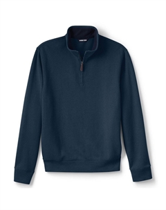 Мужской пуловер-свитер Lands End Bedford стандартного кроя в рубчик с молнией на четверть, цвет Radiant Navy Lands' end