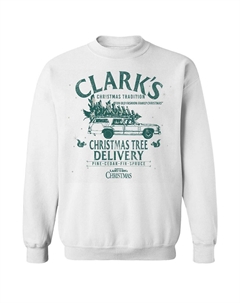 Мужской флисовый свитшот с рисунком Clarks Christmas Tree Delivery National Lampoon's Christmas Vacation, белый Licensed character