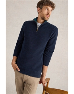 Джемпер Attadale с воротником стойкой, синий White stuff