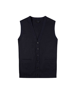 Мужской вязаный кардиган на пуговицах с v-образным вырезом, жилет, темно-синий Gioberti