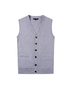 Мужской вязаный кардиган на пуговицах с v-образным вырезом, жилет, серый Gioberti