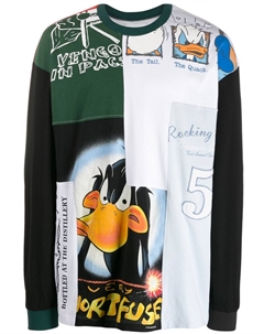 Пуловер в технике пэчворк, зеленый Amen