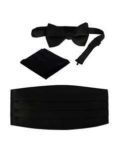 Мужской регулируемый комплект с поясом из атласа и пейсли, черный Gioberti