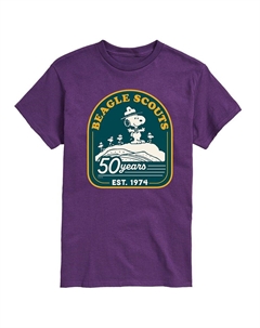 Мужская футболка с рисунком Peanuts Beagle Scout 50 Years Mountain, фиолетовый Licensed character