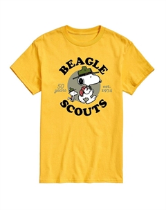 Мужская футболка с рисунком Peanuts Beagle Scout Snoopy Woodstock, желтый Licensed character