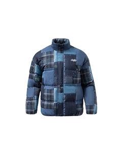 Скейтборд пуховик мужской индиго деним комбинированный принт, индиго Li-ning