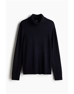 Свитер A/W 2024 Cotton-Blend Mock-Turtleneck, темно-синий H&m