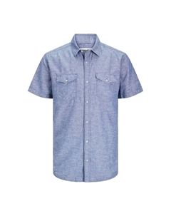 Рубашка с коротким рукавом Sheridan Linen Blend, фиолетовый Jack & jones