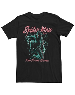 Мужской костюм-невидимка Marvel Spider-Man: Вдали от дома, темная футболка с портретом Licensed character