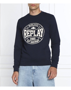 Свитшот мужской с принтом, синий Replay
