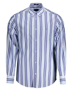 Мужская рубашка из хлопка светло-синего цвета Gant