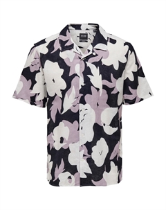 Рубашка с коротким рукавом, сиреневый/черный Only & sons