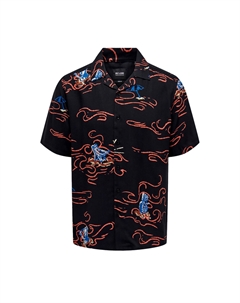 Рубашка с коротким рукавом, синий/черный Only & sons