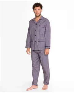 Мужская длинная пижама из темно-синей ткани, темно-синий El búho nocturno