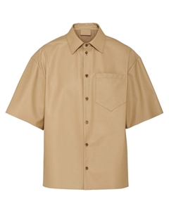 Кожаная рубашка, серый Prada