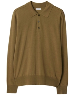 Рубашка поло с длинными рукавами из шерсти, зеленый Burberry