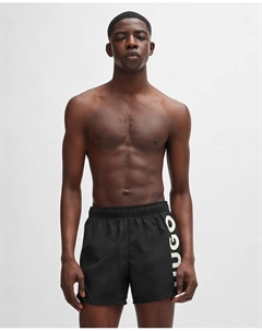 Быстросохнущие шорты для плавания с вертикальным принтом логотипа, черный Hugo