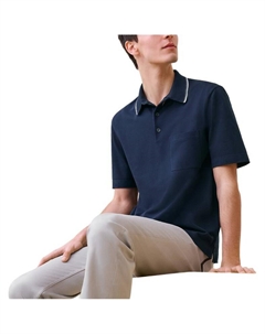 Рубашка поло мужская темно-синяя Hermes, темно-синий Hermès