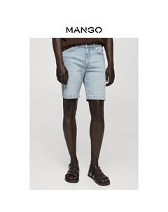 Мужские шорты прямые джинсовые, синий Mango