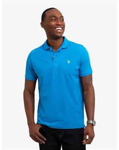 Футболка поло Solid Pique Small Logo, голубой U.s. polo assn.