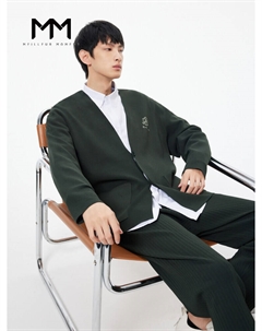 Свободный вязаный кардиган, темно-зеленый Mai meng