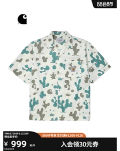 Рубашка мужская с принтом и короткими рукавами, черный Carhartt wip