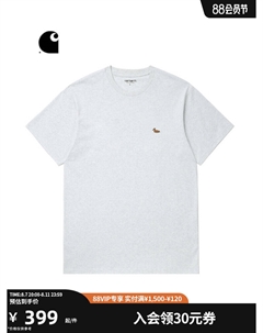 Футболка мужская с вышивкой, фиолетовый Carhartt wip