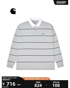 Рубашка-поло с длинными рукавами, серый Carhartt wip