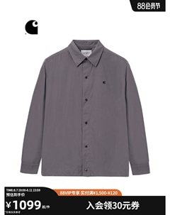 Рубашка мужская с вышитым логотипом, серый Carhartt wip