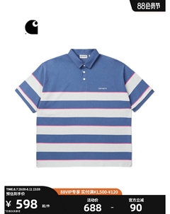 Рубашка-поло с контрастными полосками, синий Carhartt wip