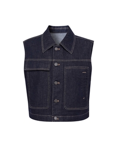 Куртка джинсовая без рукавов, синий Deep breath