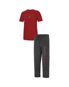 Мужская футболка с мелованным углем/малиновым Harvard Crimson Meter, футболка и брюки для сна Concepts sport