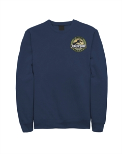 Мужской флисовый пуловер с карманной нашивкой и логотипом Jurassic Park Staff, синий Licensed character