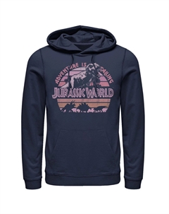 Мужской пуловер с капюшоном и рисунком «Мир Юрского периода» в стиле ретро «Приключения тирана Рекса», синий Licensed character
