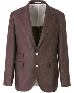 Однобортный пиджак, коричневый Brunello cucinelli