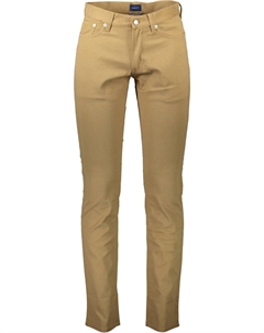 Коричневые хлопковые мужские брюки Gant