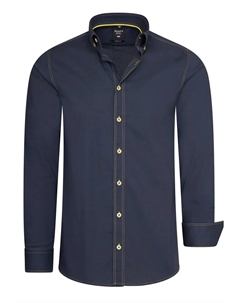 Рубашка с длинными рукавами и тонкой контрастной строчкой, синий Rusty neal