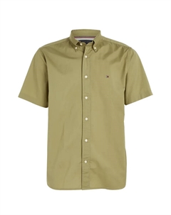 Рубашка с короткими рукавами "FLEX POPLIN RF SHIRT S/S", с рубашечным воротником, оливковый Tommy hilfiger