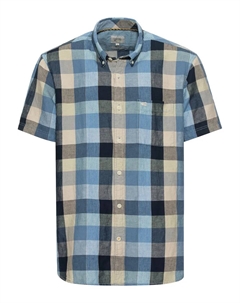 Рубашка в клетку цвета с короткими рукавами, синий Camel active