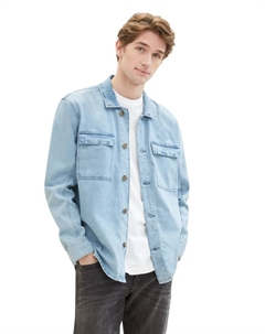 Рубашка с длинными рукавами и нагрудными карманами, синий Tom tailor