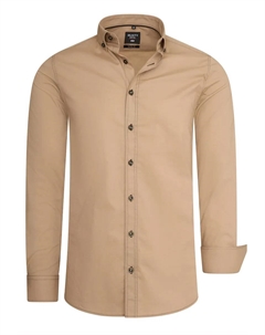 Рубашка с длинными рукавами и тонкой контрастной строчкой, цвет Camelfarben Rusty neal