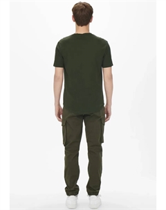 Рубашка с круглым вырезом "ONSMATT LONGY TEE", зеленый Only & sons