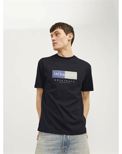 Рубашка с круглым вырезом "JORFREDERIKSBERG BOX TEE SS C.N SN", цвет Black Detail:Aw24 Jack & jones