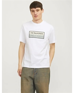 Рубашка с круглым вырезом "JORFREDERIKSBERG BOX TEE SS C.N SN", цвет Bright White Detail:Aw24 Jack & jones