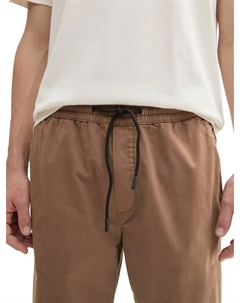 Джинсовые брюки-чиносы с эластичной брючкой и завязывающимся ремешком Denim, коричневый Tom tailor