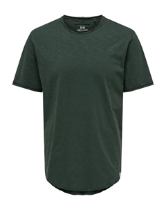 Рубашка с круглым вырезом "ONSBENNE LONGY SS TEE NF 7822 NOOS", цвет Darkest Spruce Only & sons