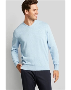 Свитер с круглым вырезом, удобного кроя, голубой Bugatti