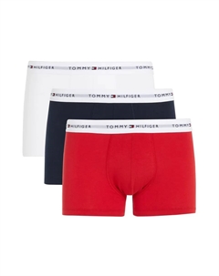 Underwear Трусы "3P TRUNK" (3 шт. в упаковке, 3 шт. в упаковке), с поясом с логотипом, цвет Desert-Sky/White/Primary-Red-(Dunkelblau) Tommy hilfiger