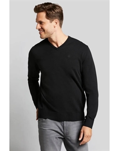 Свитер с круглым вырезом, удобного кроя, черный Bugatti