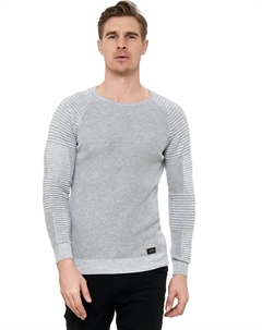 Вязаный свитер с современным круглым вырезом, серый Rusty neal